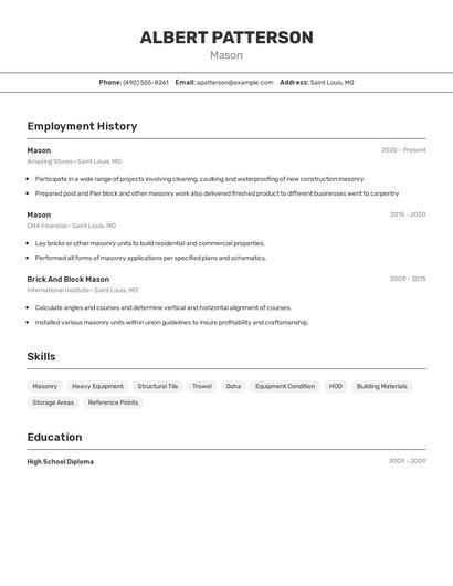 Mason Resume
