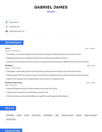 Mason Resume