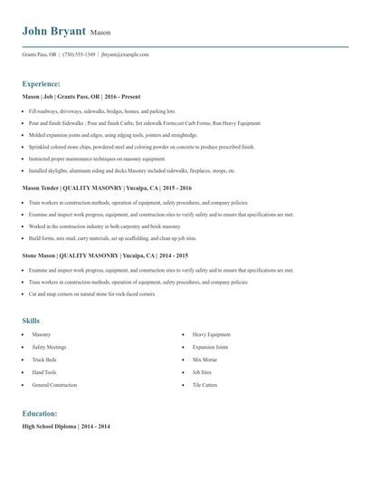 Mason Resume