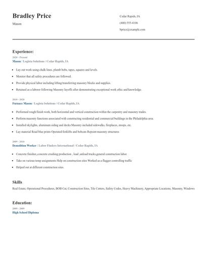 Mason Resume