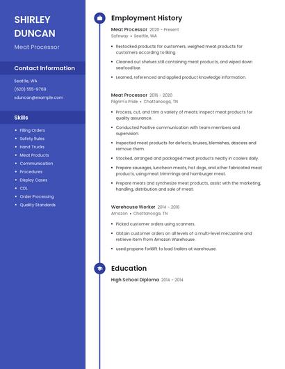 Meat Processor Resume