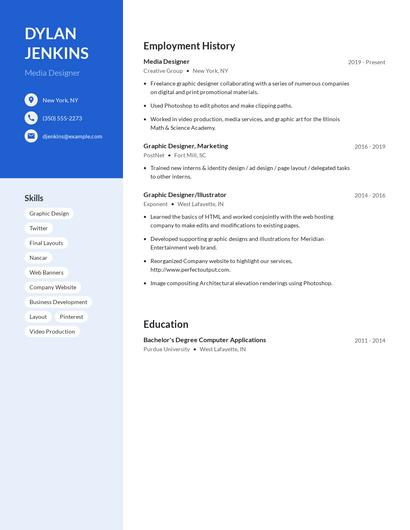 Media Designer Resume