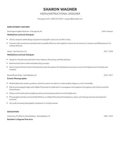 Media/Instructional Designer Resume