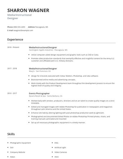 Media/Instructional Designer Resume