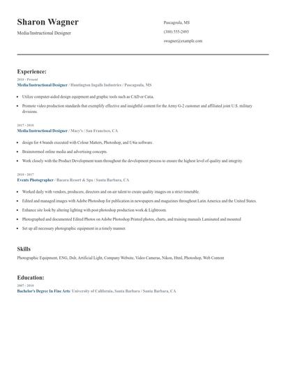 Media/Instructional Designer Resume