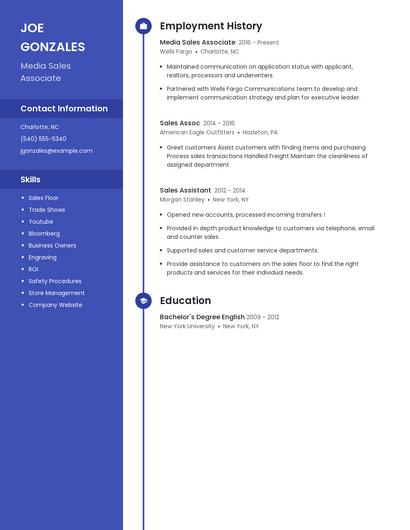 Media Sales Associate Resume
