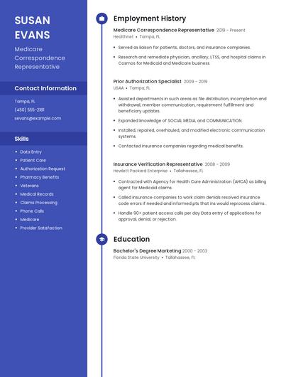 Medicare Correspondence Representative Resume