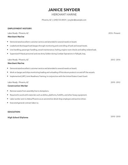 Merchant Marine Resume