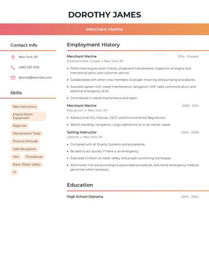 Merchant Marine Resume