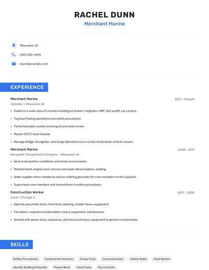 Merchant Marine Resume