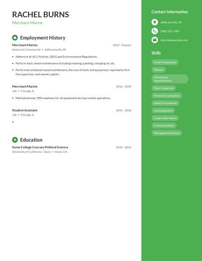 Merchant Marine Resume