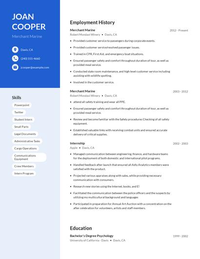 Merchant Marine Resume