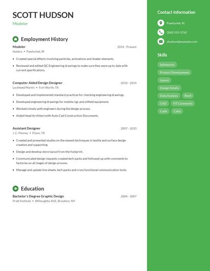 Modeler Resume