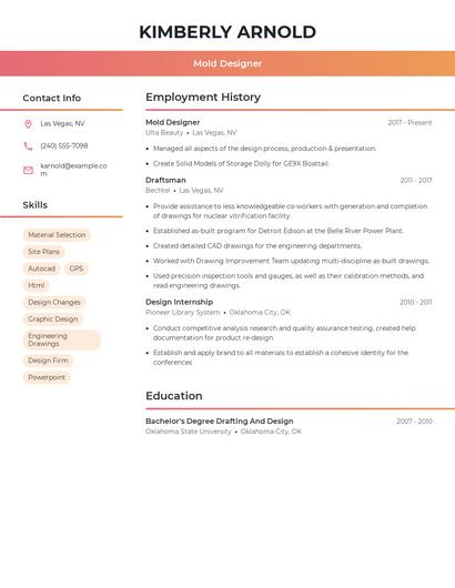 Mold Designer Resume