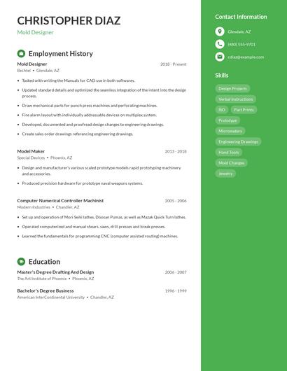 Mold Designer Resume