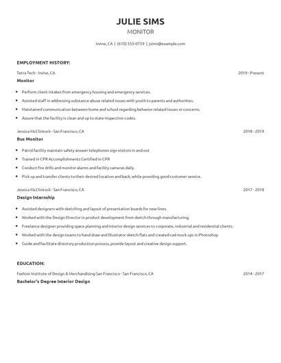 Monitor Resume