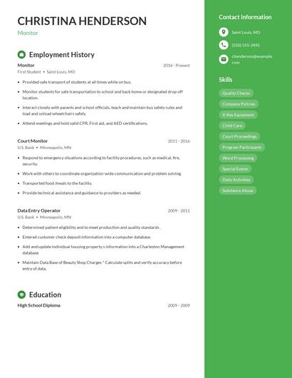 Monitor Resume