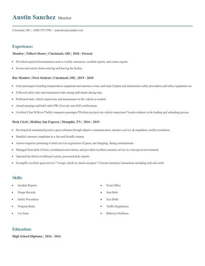Monitor Resume