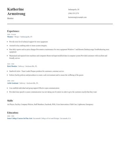 Monitor Resume