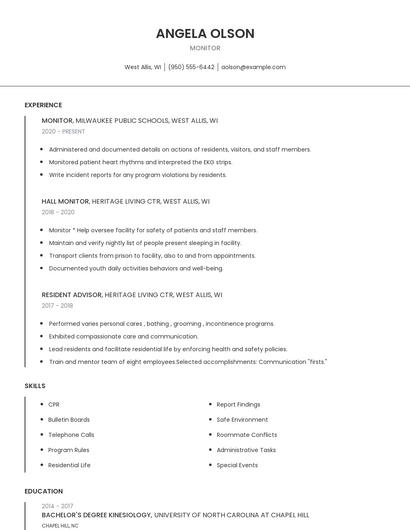 Monitor Resume
