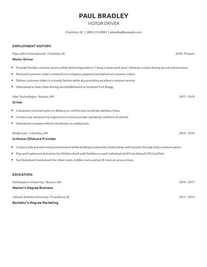 Motor Driver Resume