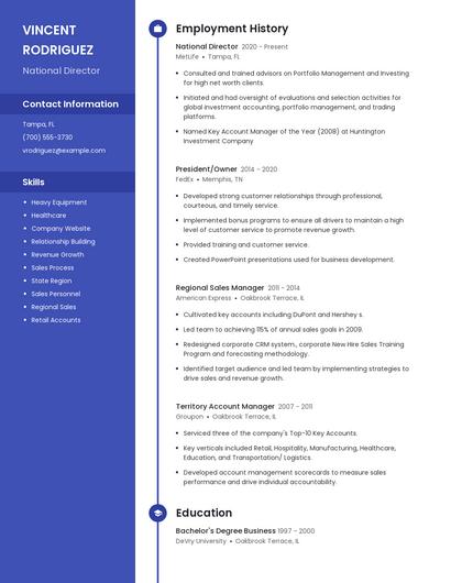 National Director Resume