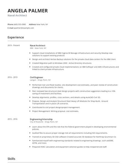 Naval Architect Resume