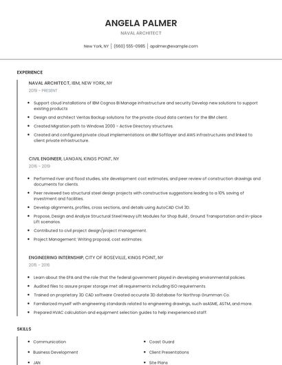 Naval Architect Resume