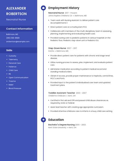 Neonatal Nurse Resume