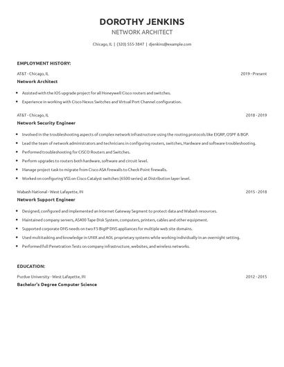 Network Architect Resume