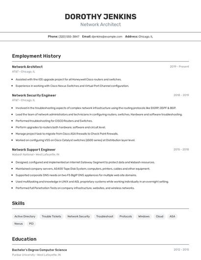 Network Architect Resume