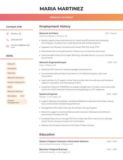Network Architect Resume