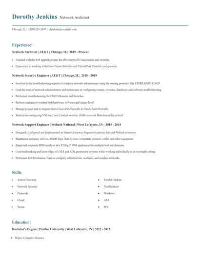 Network Architect Resume