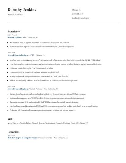 Network Architect Resume