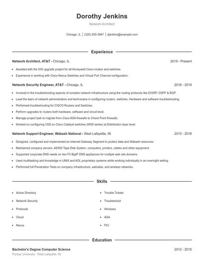 Network Architect Resume