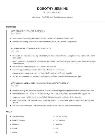 Network Architect Resume