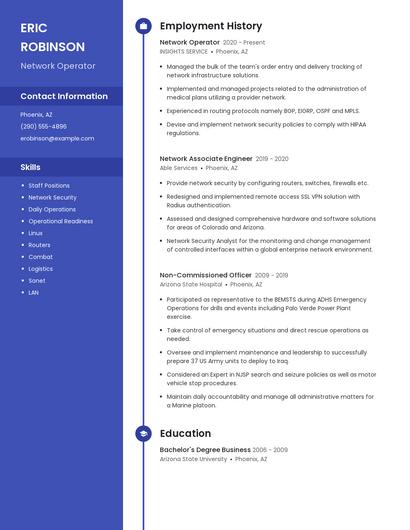 Network Operator Resume