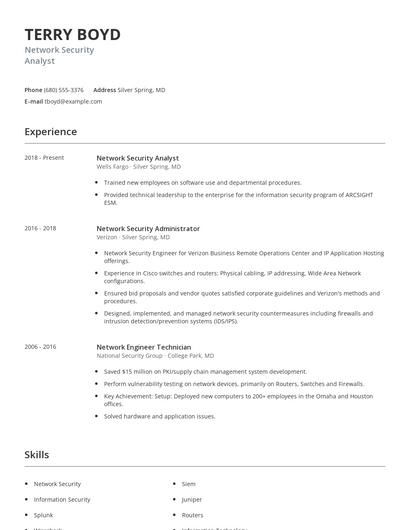 Network Security Analyst Resume