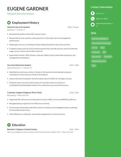 Network Security Analyst Resume