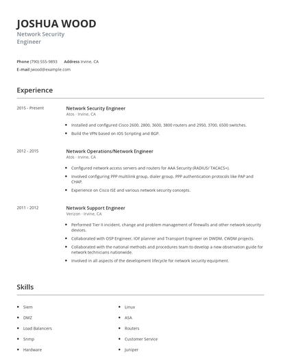 Network Security Engineer Resume