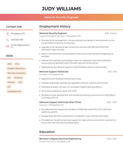 Network Security Engineer Resume