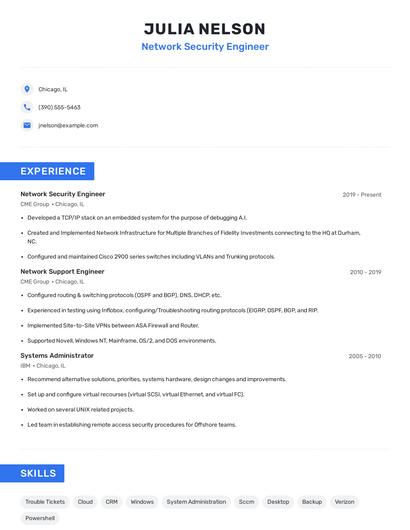 Network Security Engineer Resume