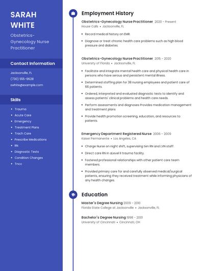 Obstetrics-Gynecology Nurse Practitioner Resume