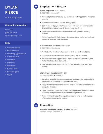 Office Employee Resume