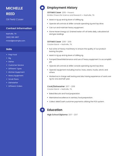 Oil Field Caser Resume