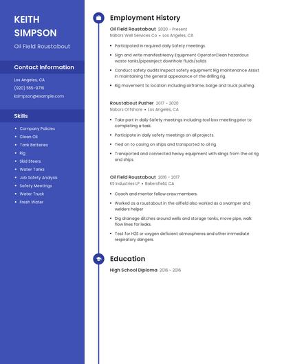 Oil Field Roustabout Resume