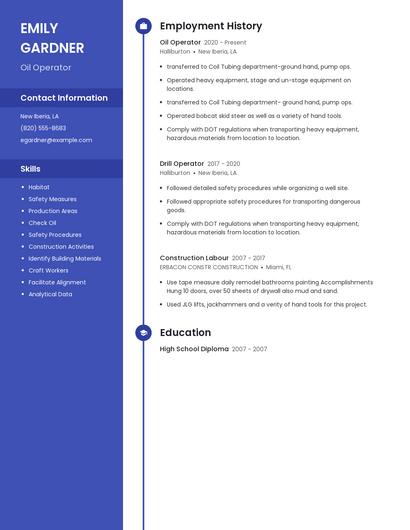 Oil Operator Resume