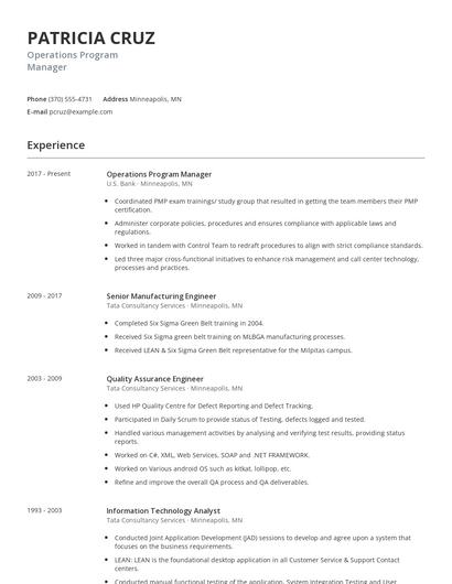 Operations Program Manager Resume