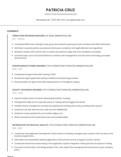 Operations Program Manager Resume