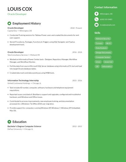 Oracle Developer Resume